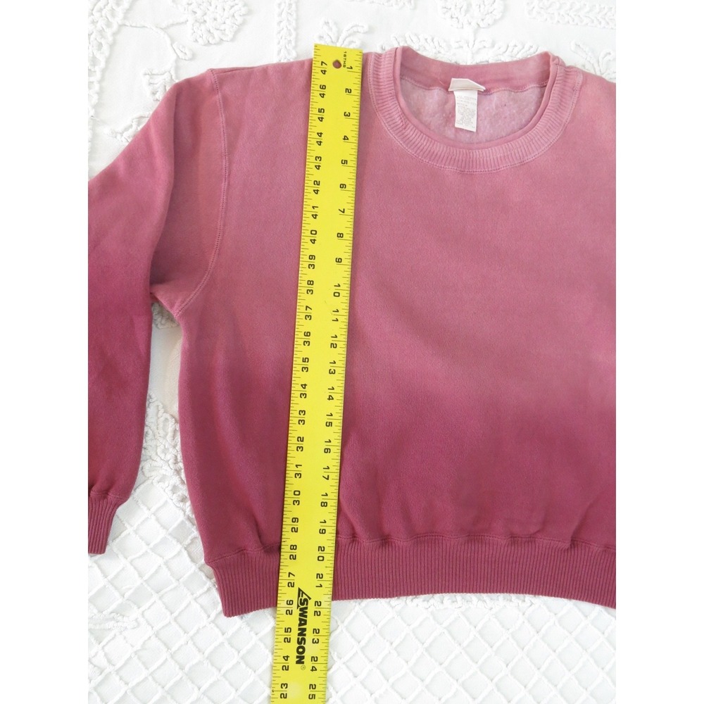 Vtg Y2K 90s Moda Int'l International Hombre Boxy Crop Sweatshirt Medium Fuchsia - Picture 4 of 7